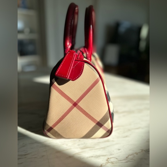 Burberry - Patent Nova Check Chester Bowling Bag Raspberry Sorbet - Picture 8 of 10